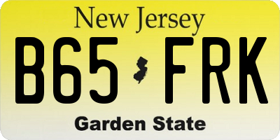 NJ license plate B65FRK