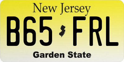 NJ license plate B65FRL