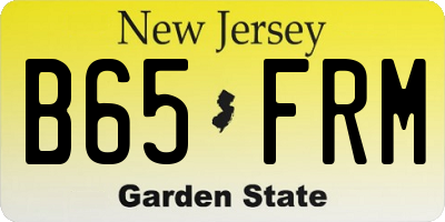 NJ license plate B65FRM