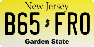 NJ license plate B65FRO