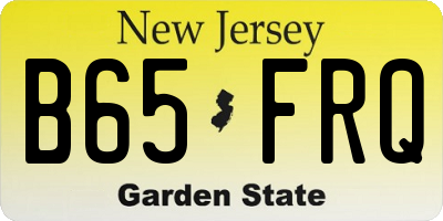 NJ license plate B65FRQ