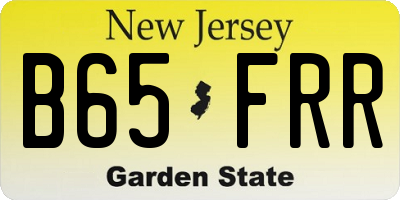 NJ license plate B65FRR