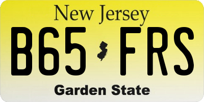 NJ license plate B65FRS