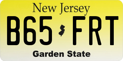 NJ license plate B65FRT