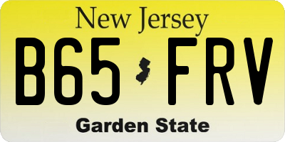 NJ license plate B65FRV