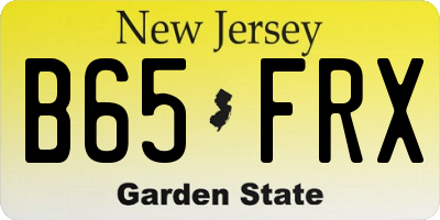 NJ license plate B65FRX