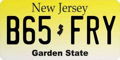 NJ license plate B65FRY