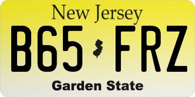 NJ license plate B65FRZ