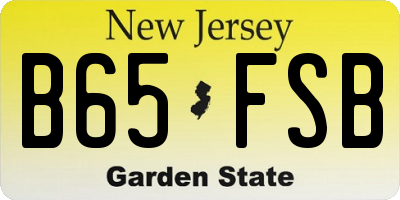 NJ license plate B65FSB