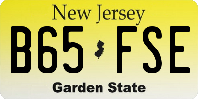 NJ license plate B65FSE