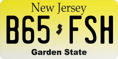 NJ license plate B65FSH