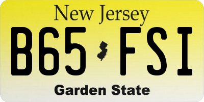 NJ license plate B65FSI