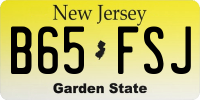 NJ license plate B65FSJ