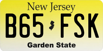 NJ license plate B65FSK