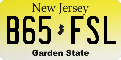 NJ license plate B65FSL