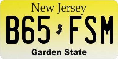 NJ license plate B65FSM