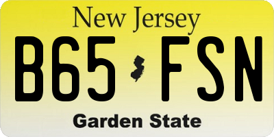 NJ license plate B65FSN