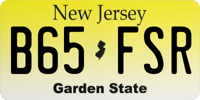 NJ license plate B65FSR