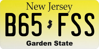 NJ license plate B65FSS