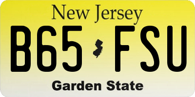 NJ license plate B65FSU