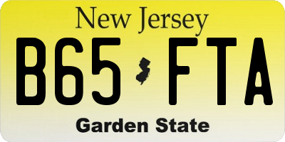 NJ license plate B65FTA