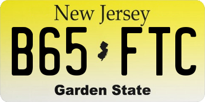 NJ license plate B65FTC