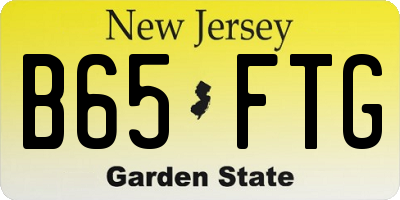 NJ license plate B65FTG