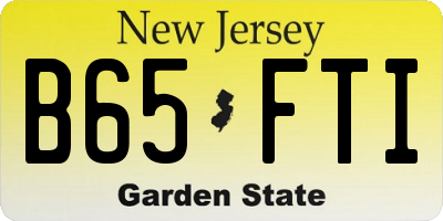 NJ license plate B65FTI