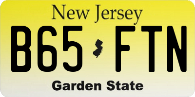 NJ license plate B65FTN
