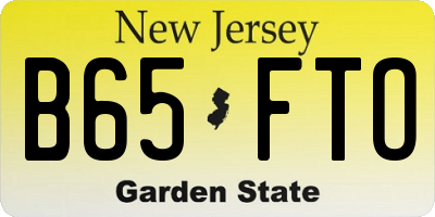 NJ license plate B65FTO