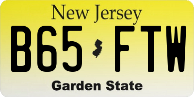 NJ license plate B65FTW