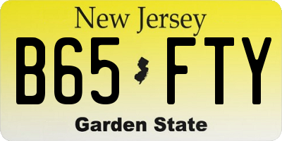 NJ license plate B65FTY