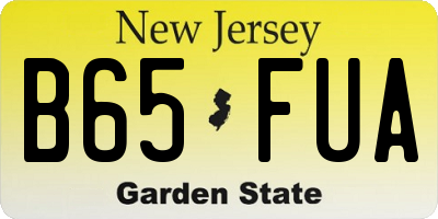 NJ license plate B65FUA