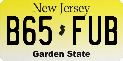 NJ license plate B65FUB