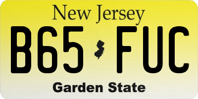 NJ license plate B65FUC