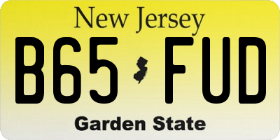 NJ license plate B65FUD