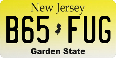 NJ license plate B65FUG