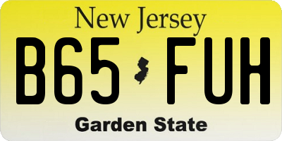 NJ license plate B65FUH