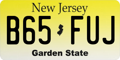 NJ license plate B65FUJ