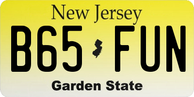 NJ license plate B65FUN
