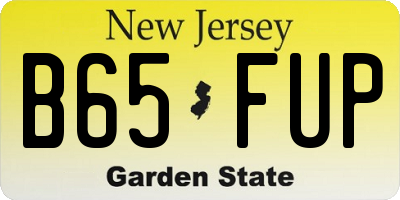 NJ license plate B65FUP