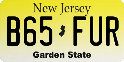 NJ license plate B65FUR