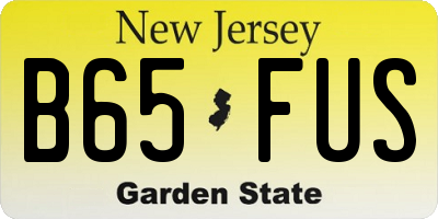 NJ license plate B65FUS