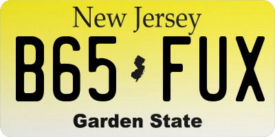 NJ license plate B65FUX