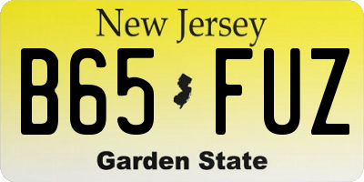 NJ license plate B65FUZ