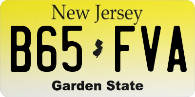 NJ license plate B65FVA