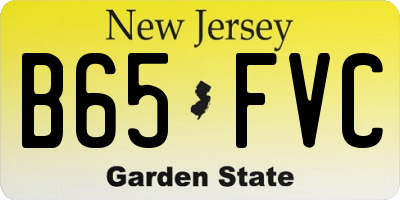 NJ license plate B65FVC