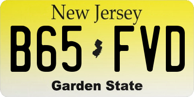NJ license plate B65FVD