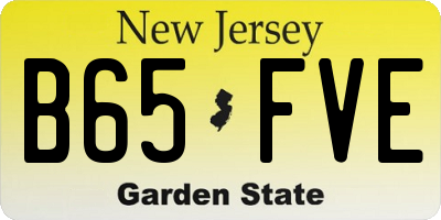 NJ license plate B65FVE