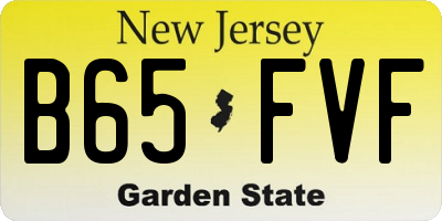 NJ license plate B65FVF